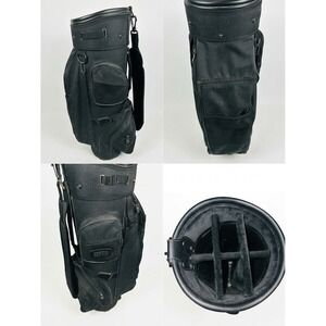 Knight Golf Cart Bag Black 6-Way Divider Padded Strap Lightweight Nylon Pockets